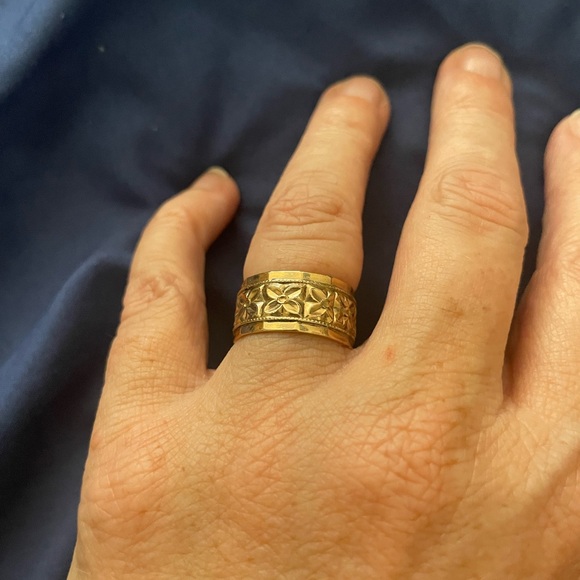 Vintage Wide band 14k rgp ring - Picture 3 of 6